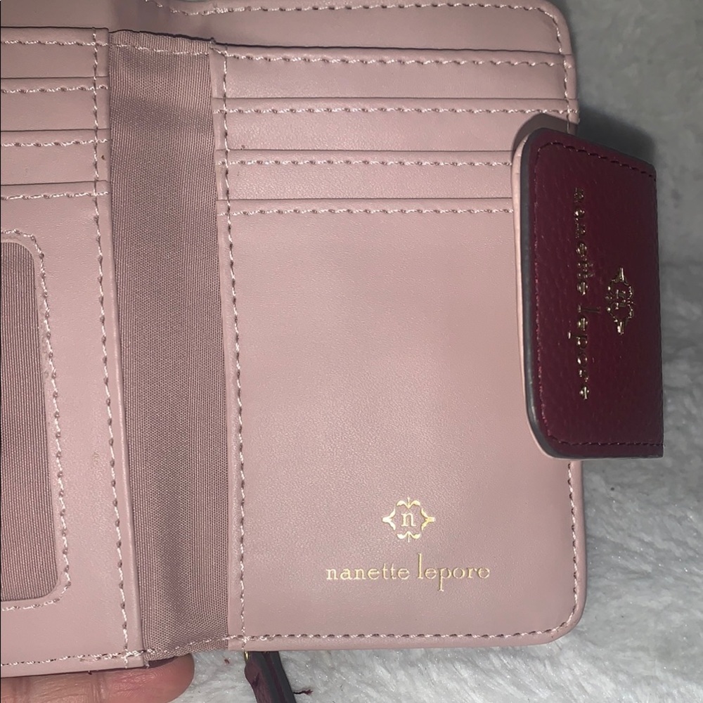 NWOT Nanette Lepore Deep Red Textured Wallet - Picture 7 of 8